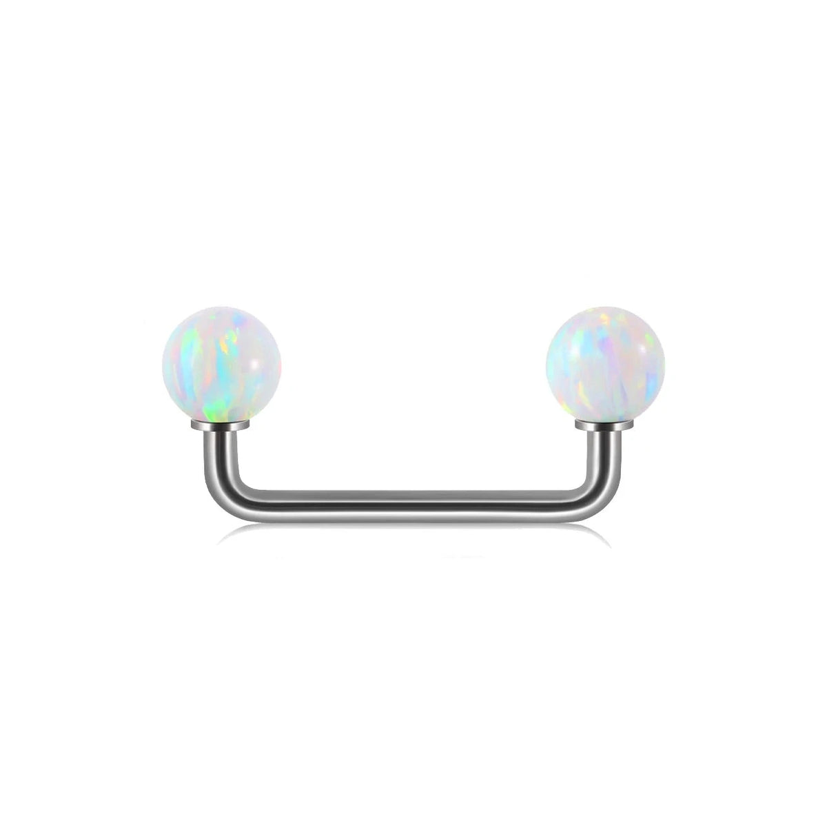Surface barbell with opal white blue purple green opal titanium surface bar piercings 16G