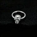 Skull nose ring in black silver gold pink green blue purple skull captive bead ring titanium piercing