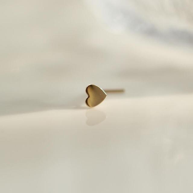 14K gold heart nose stud L shaped Rosery Poetry