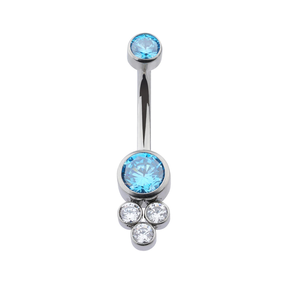 Cute belly button ring with CZ titanium 14G