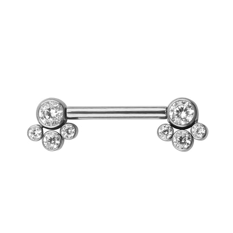 Diamond nipple ring titanium 14 gauge piercing bar 1 piece