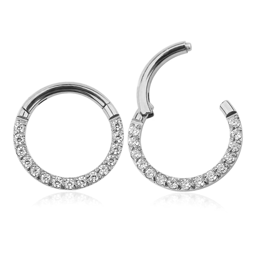 Diamond nose ring 16g titanium with CZ Rosery Poetry