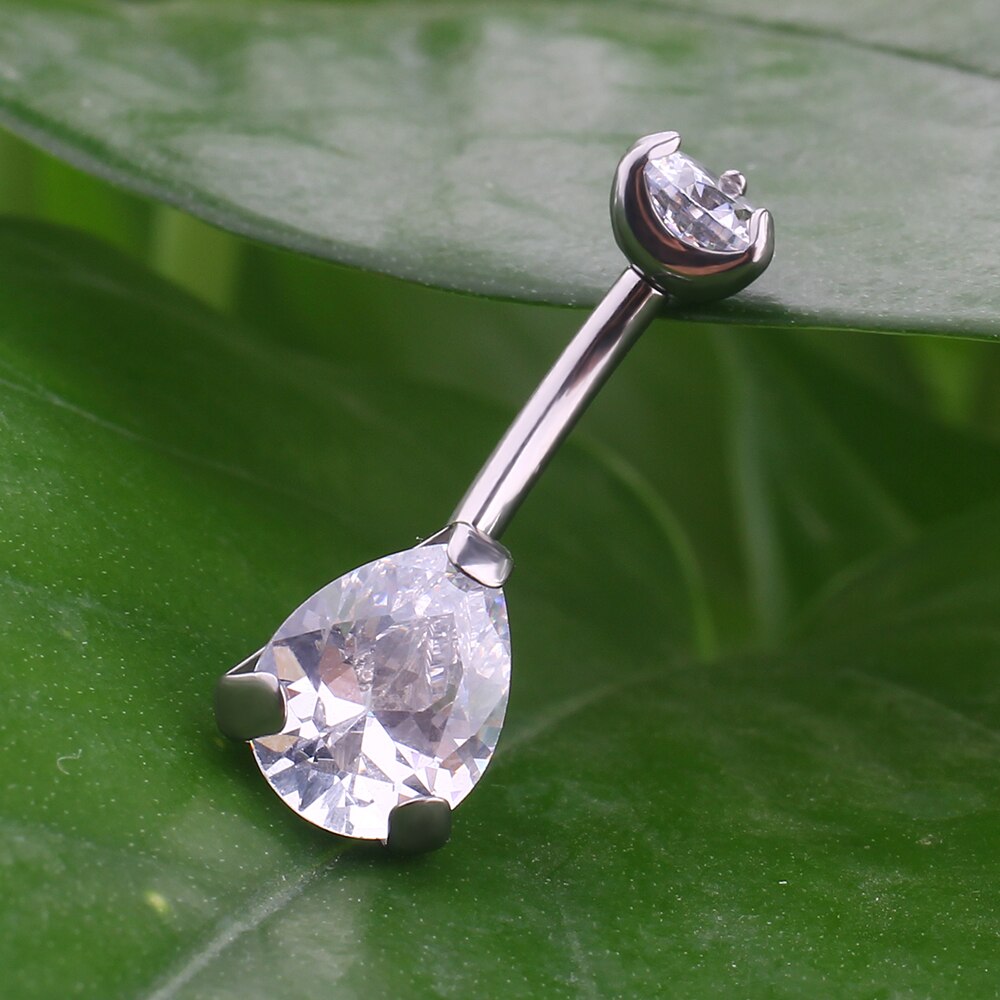 Dangle belly button ring simple and girly titanium 14G