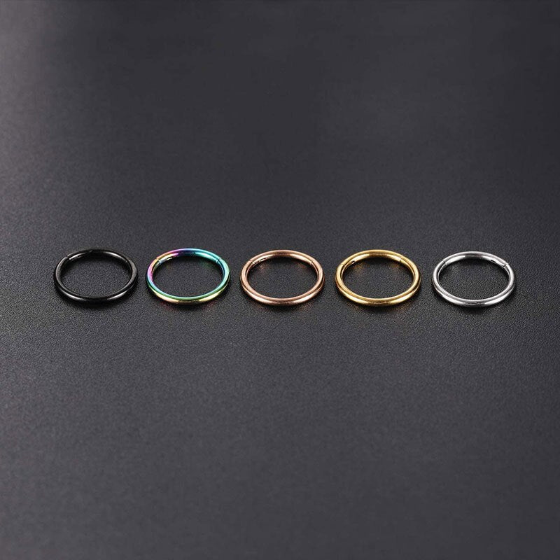 Nose ring hoop 6mm 8mm 10 mm simple and minimalist Rosery Poetry