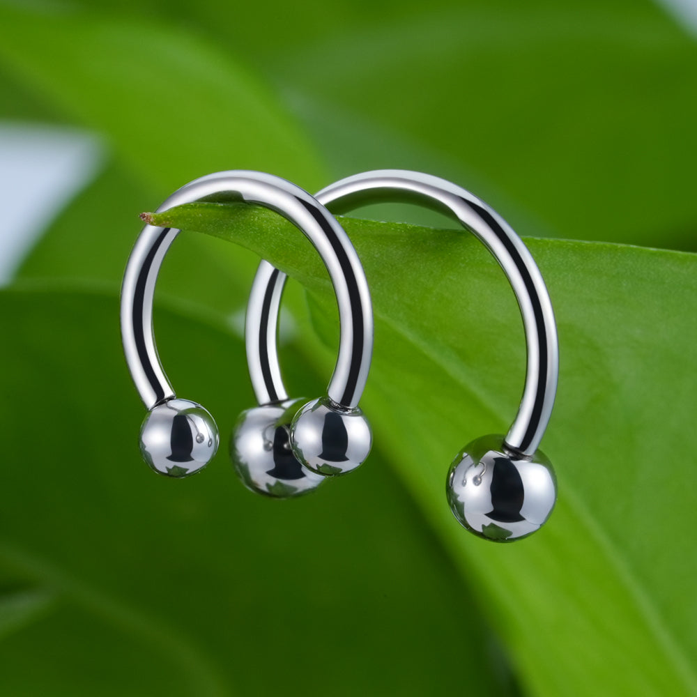 Titanium nose ring curved barbell horseshoe 5 pcs Rosery Poetry