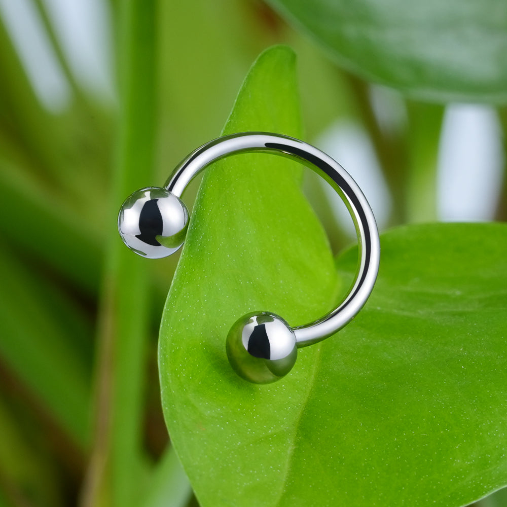 Titanium nose ring curved barbell horseshoe