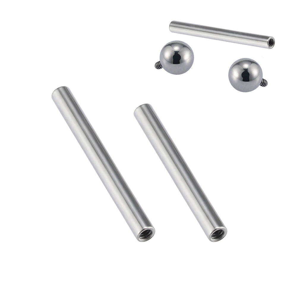 Straight barbell piercing implant grade titanium Rosery Poetry